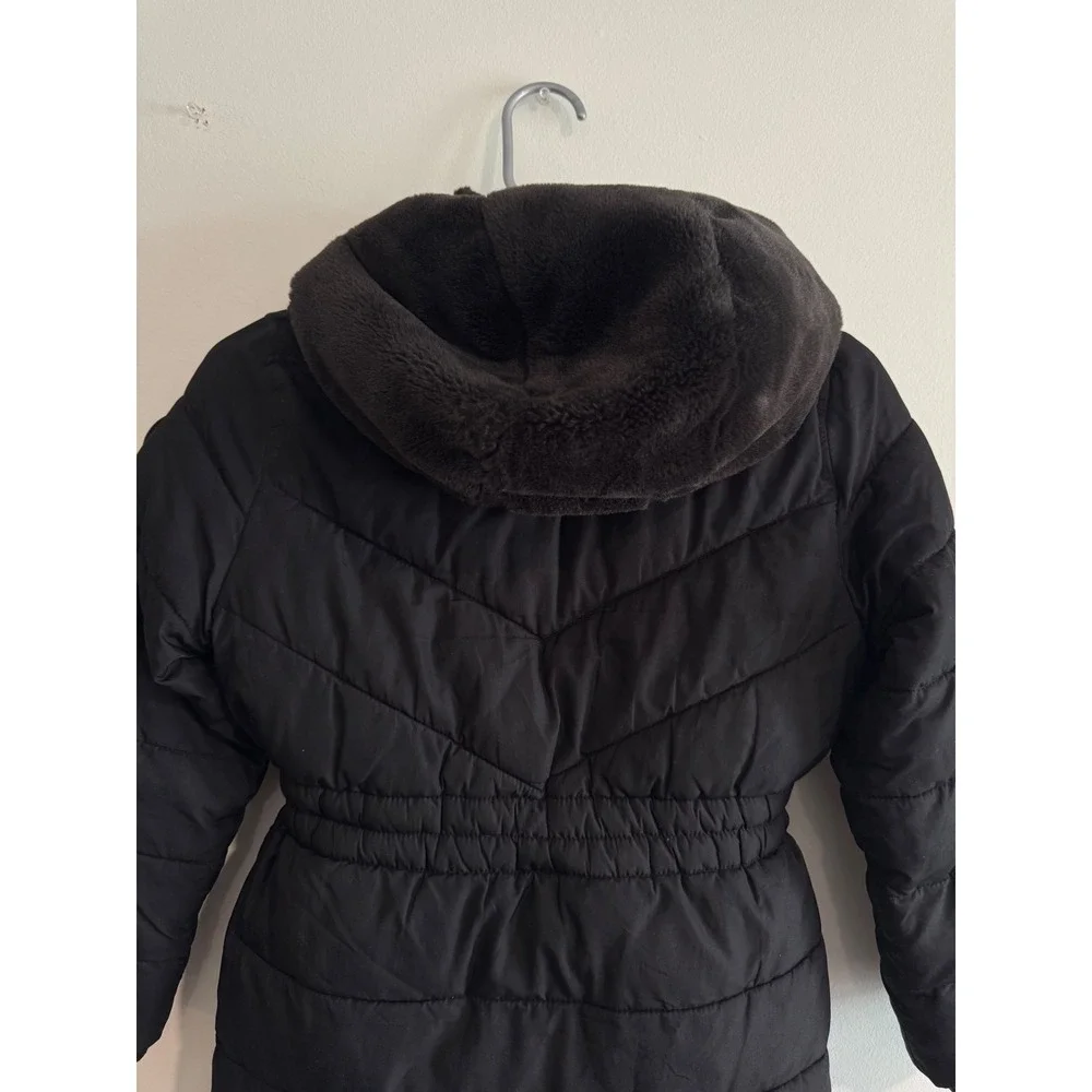 Abercrombie & Fitch A&F Ultra Puffer Jacket Girls 7/8 Black Lined Parka Coat